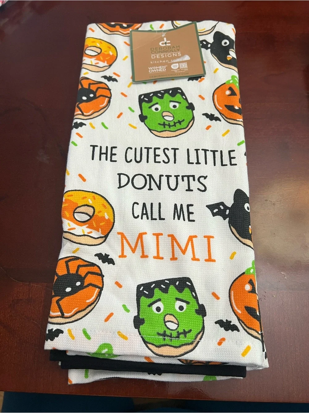 Halloween Donut & Frankenstein Kitchen Towel Set - White, Black, Orange, Green